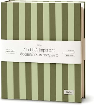 Document Organizer Binder for Important Papers & Passports, Olive