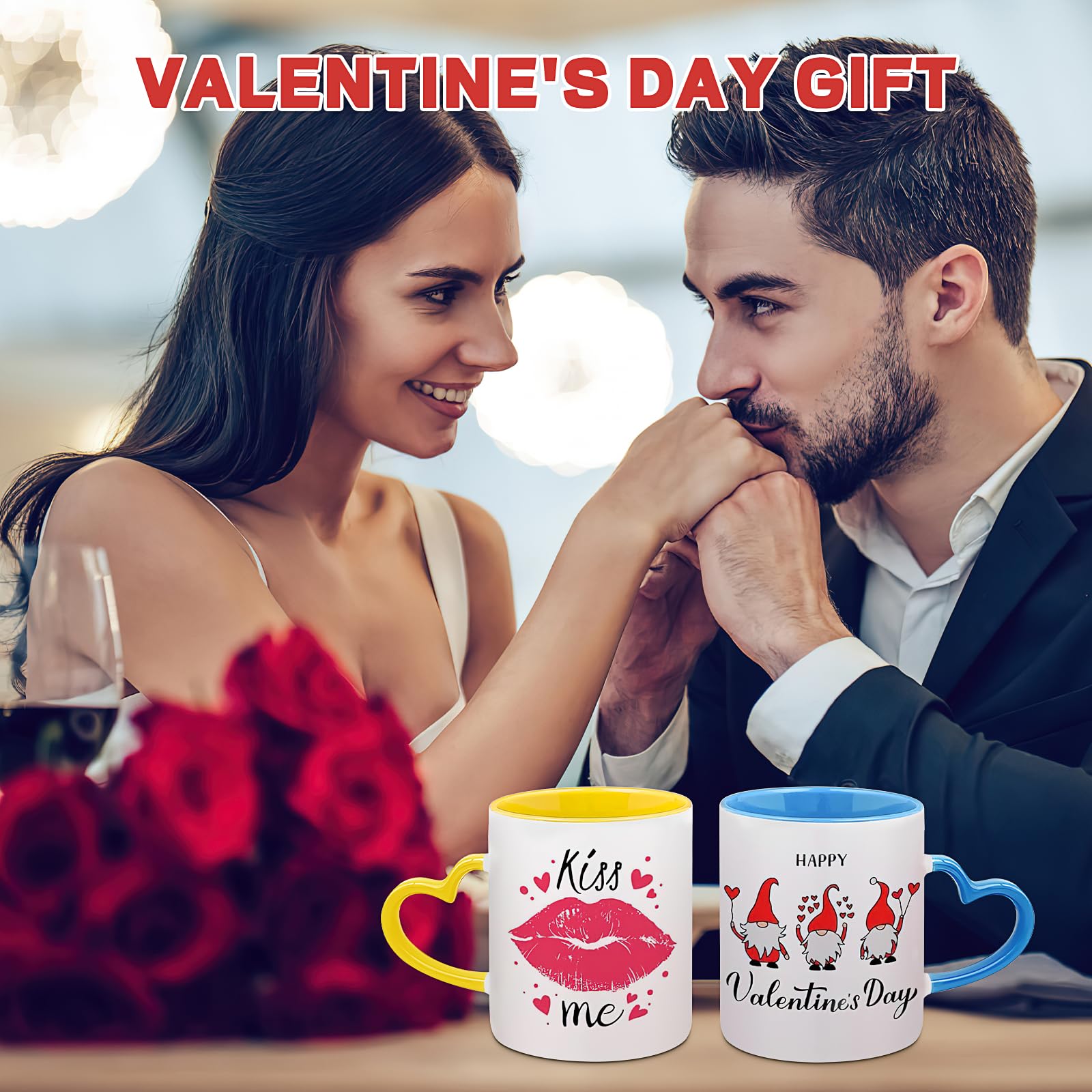 12 Stück Sublimation Kaffeetassen Blanko 11oz/320ml, Weiße Keramiktassen mit Herzgriff für Sublimationsdruck, Großpackung Tassen für Heißpressen, Personalisierte Kaffeebecher für Weihnachten
