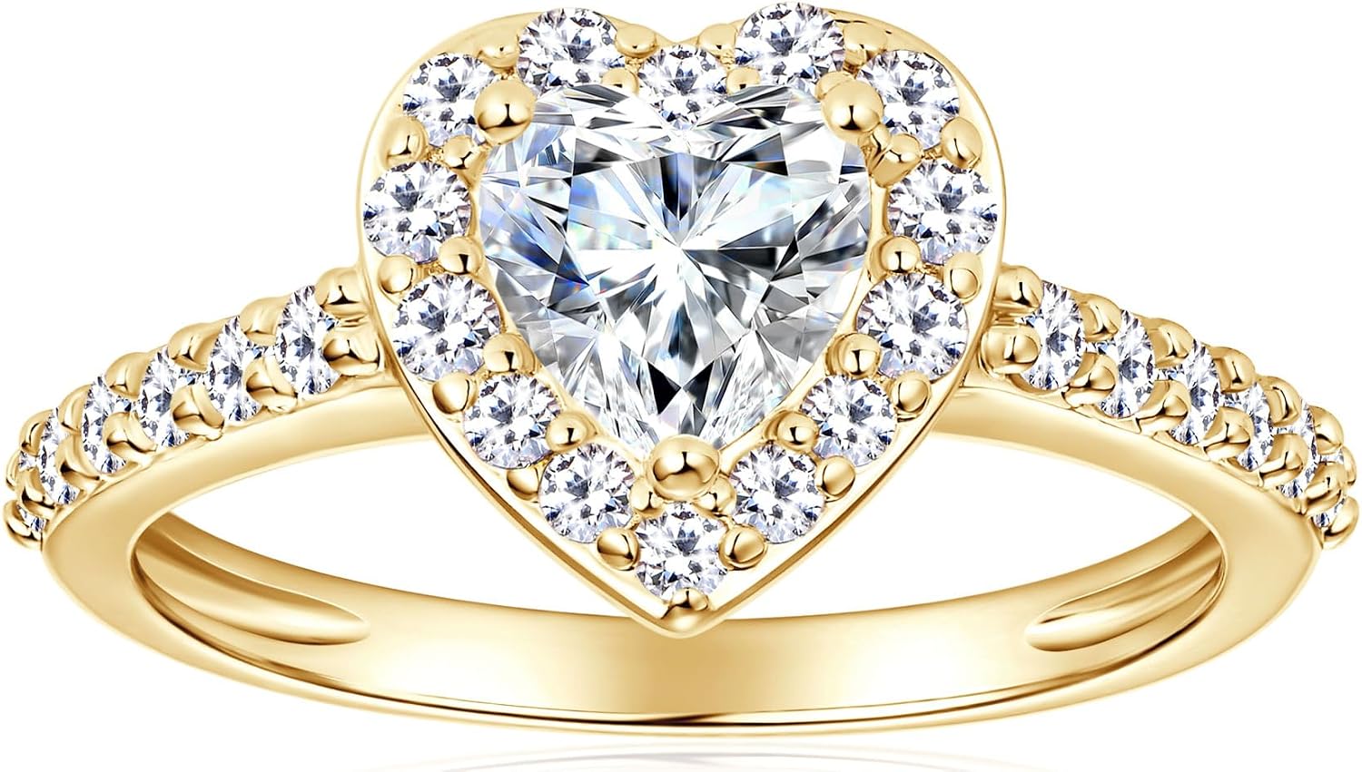 14K Gold Plated Promise Halo Ring 0.5Ct-1.6Ct Cubic Zirconia Engagement Promise Eternity Ring for Women Pear Heart Square Round Cluster Promise Rings for Her CZ Wedding Bands for Women