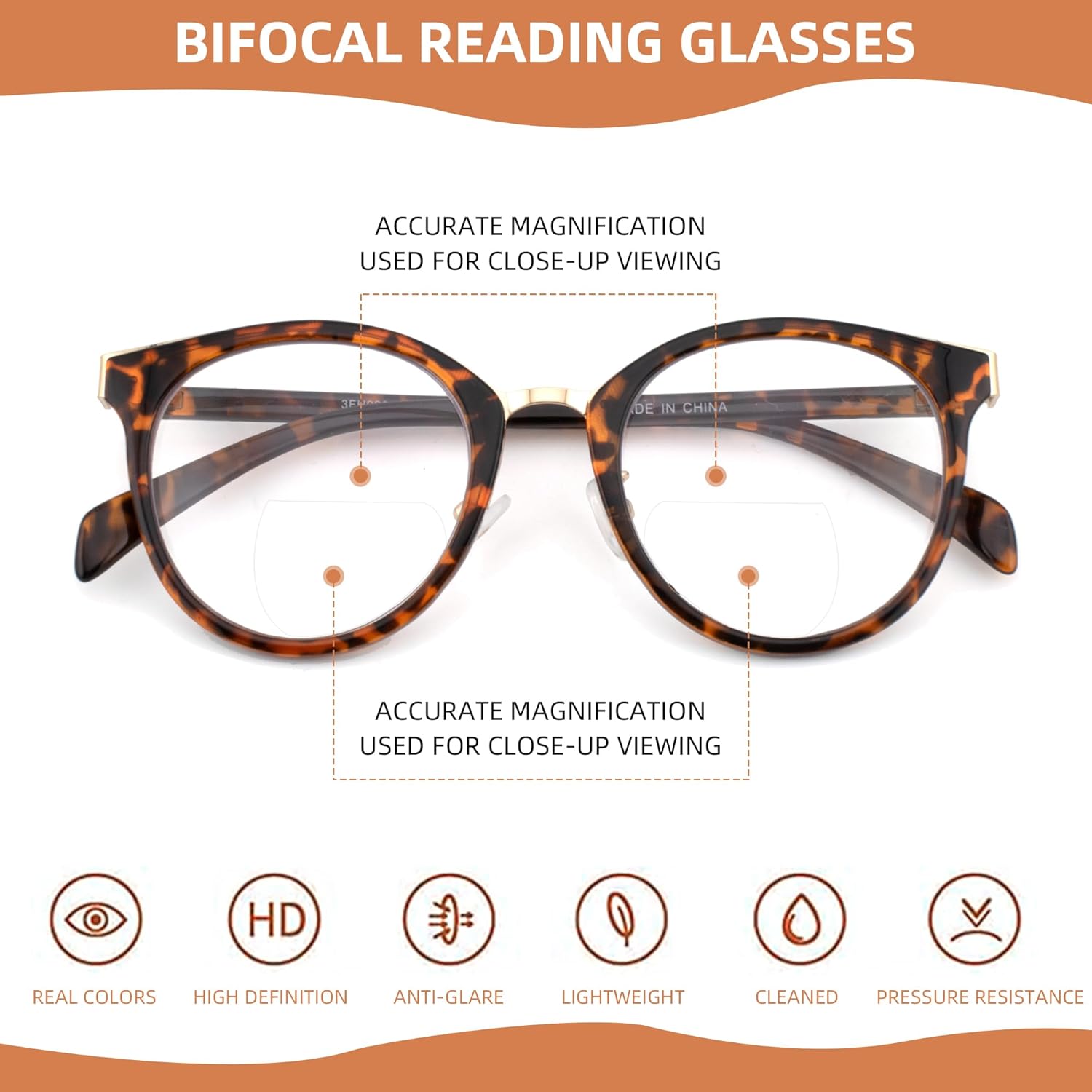 3 Pack Bifocal Reading Glasses for Women Men Clear Top Rectangle Multifocal Readers Blue Light Bi-focal Eyeglasses (Multicolor, +2.50) - Image 5