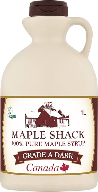Maple Shack 100% Pure Canadian Vegan Maple Syrup - Grade A - Dark -1 Litre