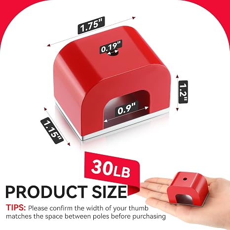 Horseshoe Alnico U Shaped Magnet, 30 lb Pull, Red, Rectangular, Utility Magnet(1 Pcs)