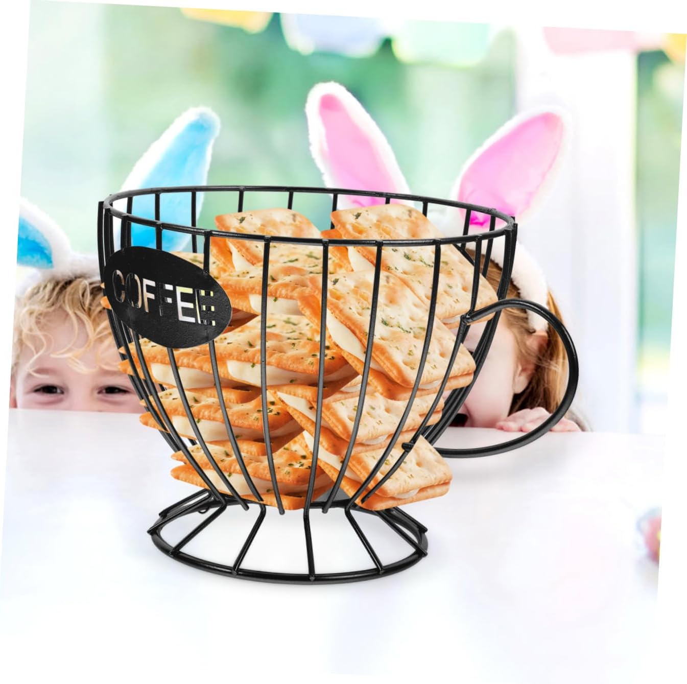Large Capacity Coffee Holder Convenient Storage Basket Stylish Organizer for Countertop and Dining Table for Coffee Lovers and Home Use