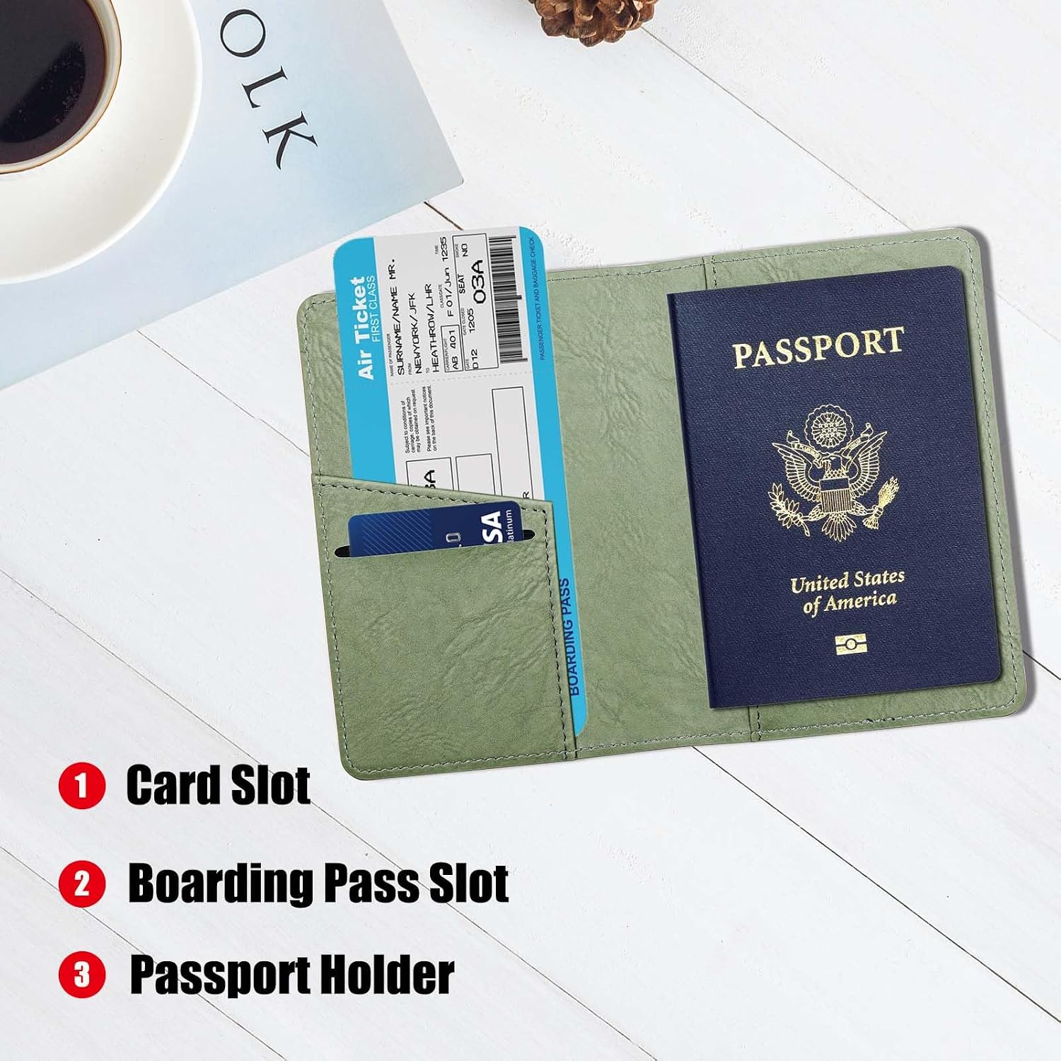 Cnycmy Passport Holder for Travel,Passport Cover Case with RFID image 3