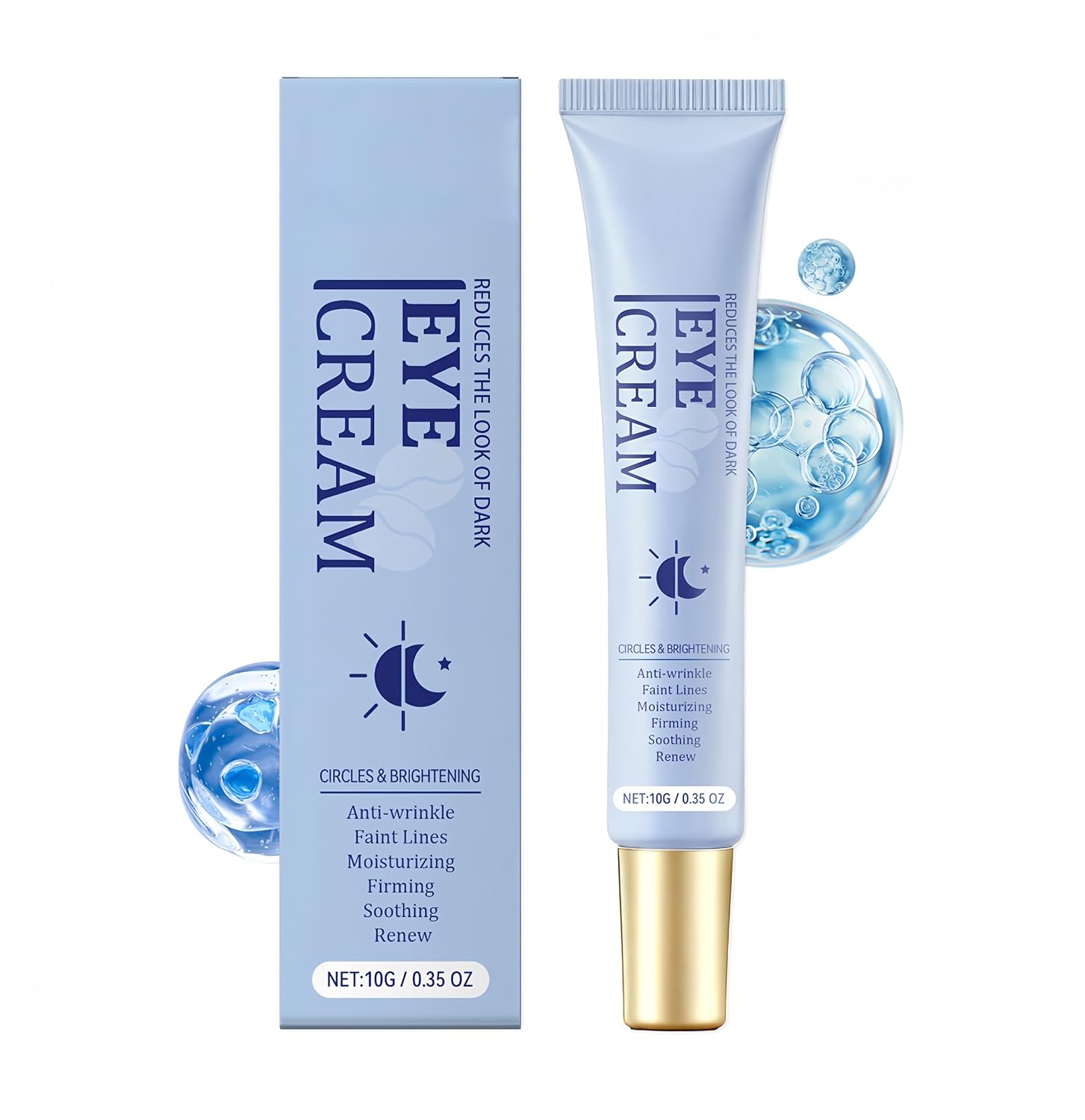 Caffeine Under Eye Cream, 5 in 1 Retinol Eye Cream Niacinamide Hyaluronic Acid & Peptides Anti Aging Eye Treatment for Dark Circles, Puffiness, Bags and Wrinkles
