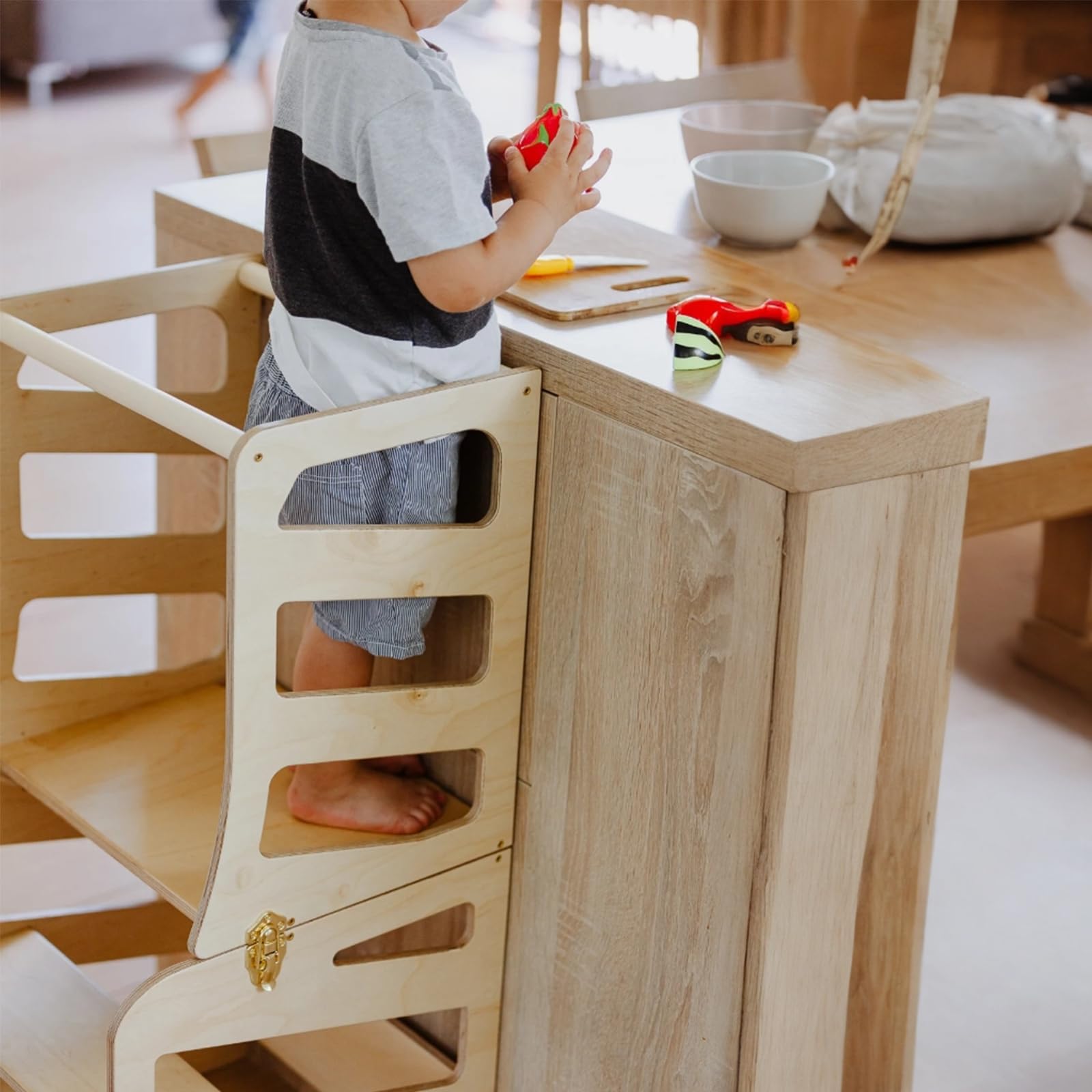 Torre De Aprendizaje Convertible Mesa Torre De Aprendizaje Para Bebés  GOPLUS En Ajustable En Altura, Para Cocina Y Juego Cocina Bebe