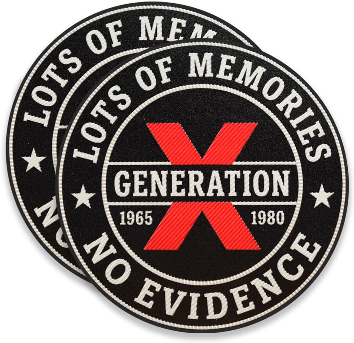 (2Pcs) Gen X No Evidence Iron on Patch, 3D TPU 3" Round Patches for Jacket