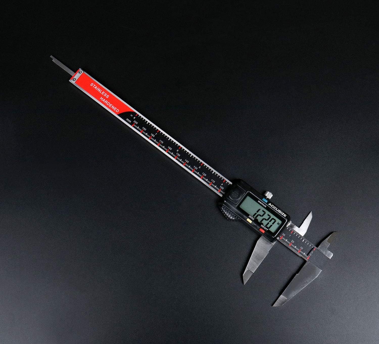 Cheapest 🛒 Accusize Industrial Tools 0-8'' / 0-200 mm Elctronic Digital Caliper with Extra Large Screen, Left-Hand, 0.0005''/0.01 mm Resolution, Ab11-L108