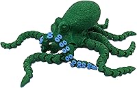 Vista 5 de 3D Printed Octopus - Customizable, Made to Order Articulated Animal Model (X-Large, Purple with Lime Green Tentacles)
