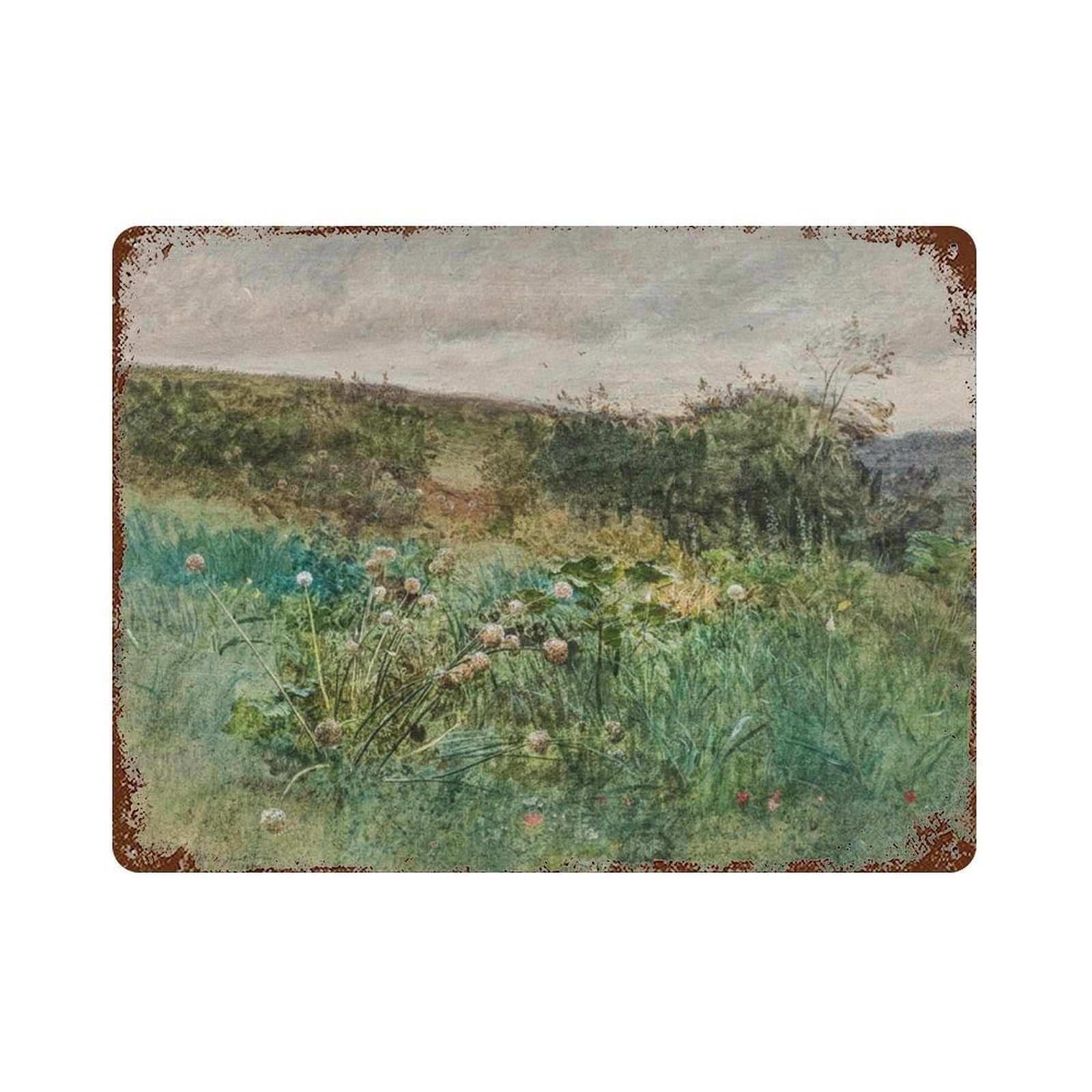 xiaoxiaoshen Vintage Wildflower Meadow Painting_ Landscape Wall Decor Art Metal Tin Poster Modern Home Decor Art Home Bar Shop Decorations Vintage Sign 30x40cm