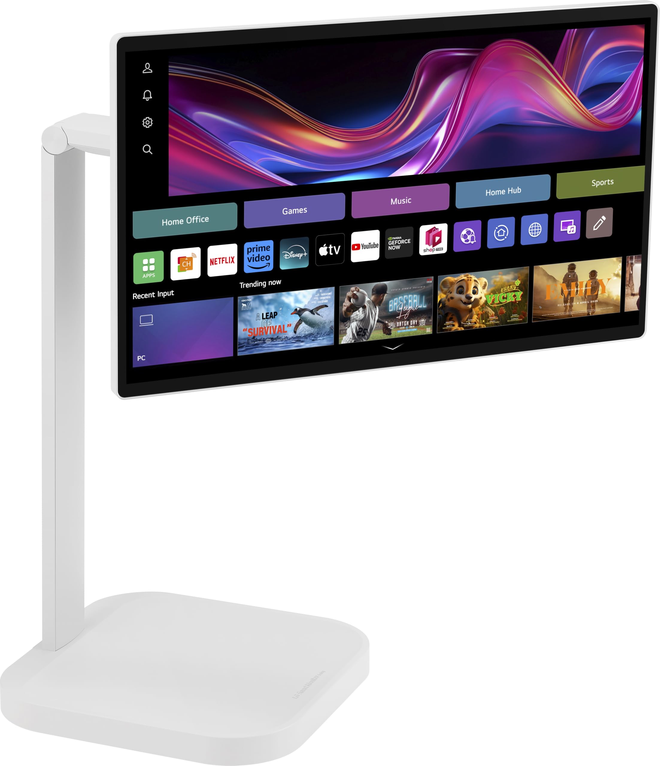 LG Smart Monitor Swing 32U889SA-W 32 Zoll 4K UHD IPS Touch Monitor, webOS 24, AirPlay, ThinQ, HDR10, 95% DCI-P3, rollbarer Standfuß, 1x USB-C (65W), 2X HDMI 2.0, Weiß