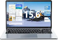 SGIN Laptop de 15,6 polegadas, 11 laptops domésticos com 4 GB de RAM, SSD de 128 GB, processador Celeron, BT4.2.0, HDMI, 7000 mAh, WiFi, UHD Graphics 600, Type-C, WiFi 2.4/5G