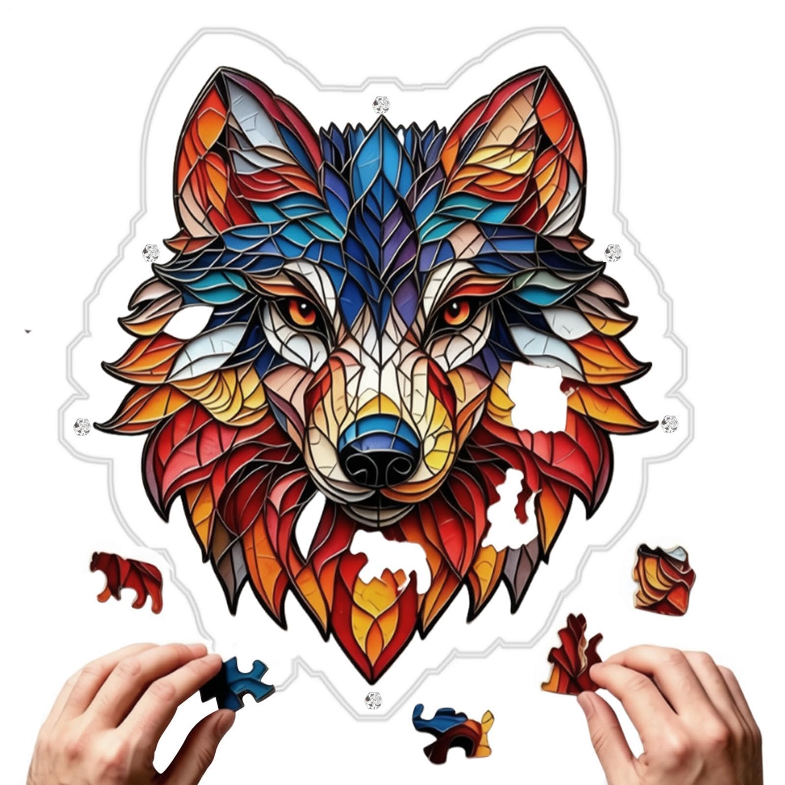Acrílico de lobo y panel colgante con prisma de luz para ventana