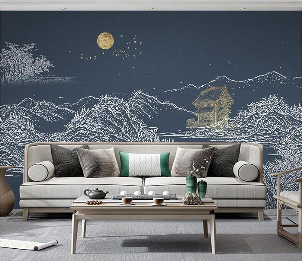 Papier peint 3d paysage pour creer un salon zen et une decoration murale chinoise