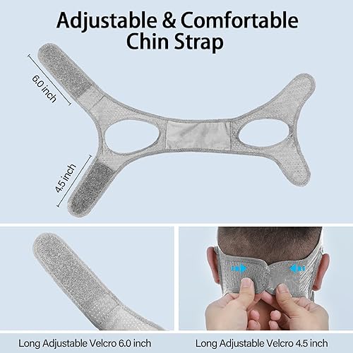 Miniatura 6 de Vosaro Correa antironquidos para la barbilla, dispositivo de parada de ronquidos para dormir, solución eficaz para ronquidos para hombres y mujeres