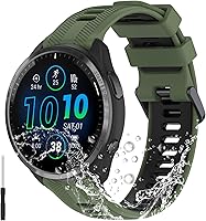 Vista 10 de Miimall Compatible con Forerunner 965 Band, 0.866 in Correa ajustable de silicona suave de repuesto para reloj deportivo Garmin Forerunner 965/965