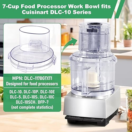 Miniatura 3 de DLC-10 Series - Cubierta para cuenco de trabajo de 7 tazas DLC-117BGTXT-1, piezas de repuesto para procesador de alimentos Tritan Cuisinart, esta