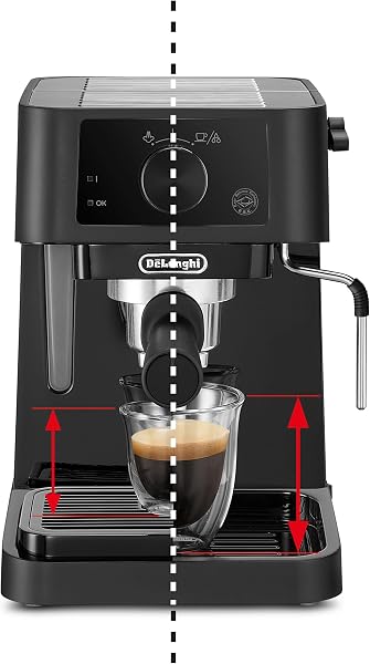 De'Longhi Stilosa EC235.BK Macchina manuale da Caffè Espresso e Cappuccino, Caffè in Polvere o in Cialde E.S.E., Montalatte classico per Cappuccini, serbatoio 1L, 1100W, Caldaia Acciaio Inox, Nero - 3
