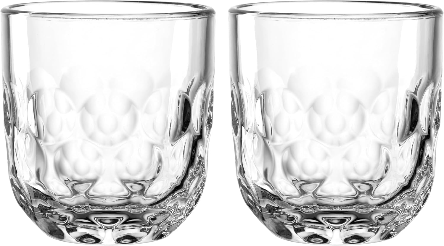 LEONARDO HOME GOCCE Kaffeeglas • 6 Stück • 6 Kaffeebecher • Cappuccinoglas für Siebträger • Spülmaschinengeeignet • Tropfenstruktur • Transparent • Klares Design • Cappuccinobecher • 220 ml • 055184