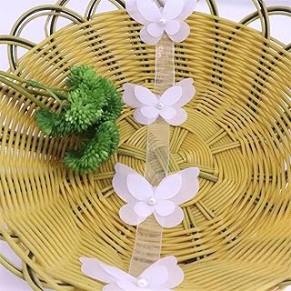 Encaje para decoración de prendas 10 unidades de cinta de encaje de organza con diseño de mariposas, for tejer, bordar, for patchwork, costura, accesorios de manualidades (color: azul, tamaño: 1,69 x