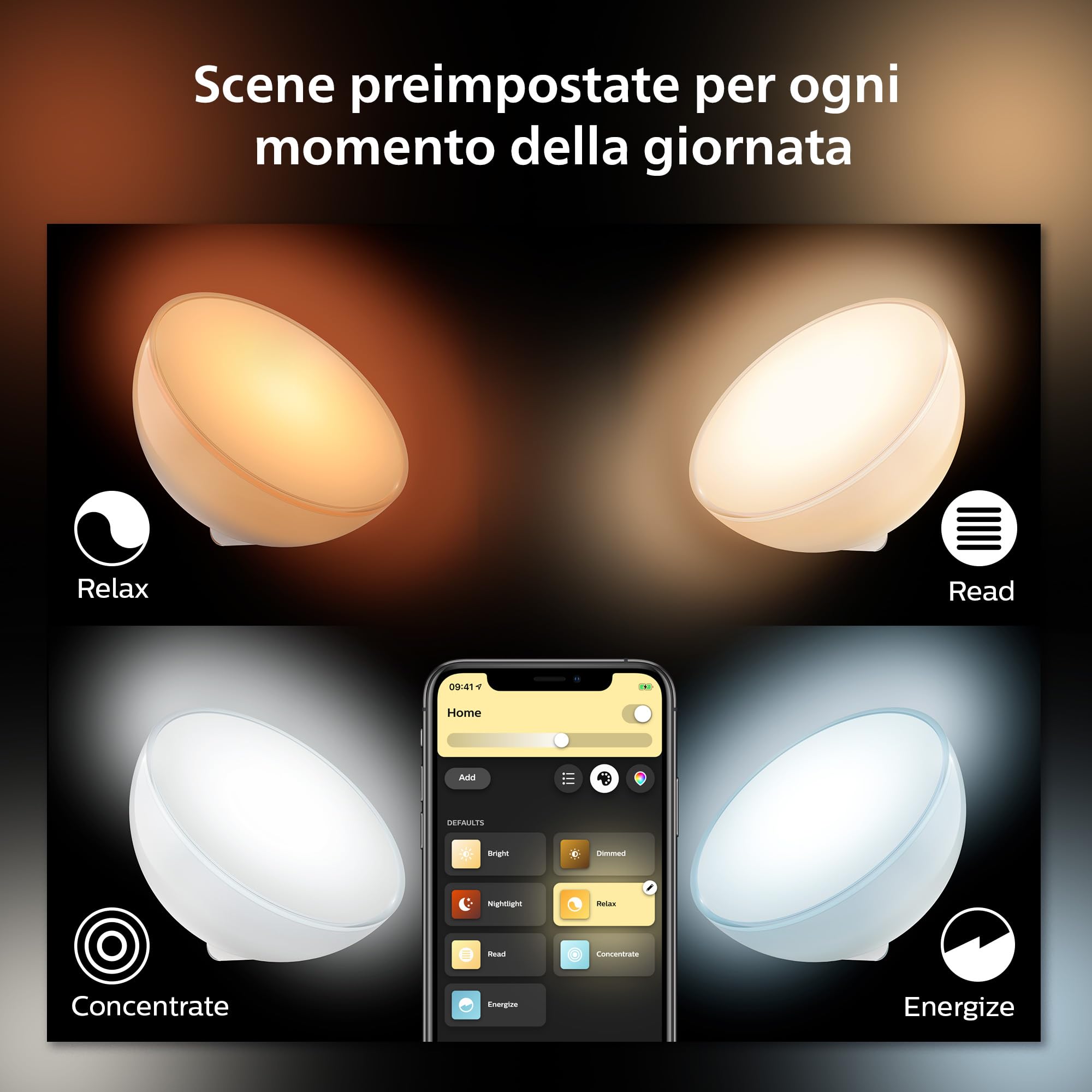 Philips Hue Go, Lampada portatile LED smart, Bianco | Luce bianca e colorata, Smart Home, Controllo vocale via app e bluetooth, Batteria potenziata, Compatibile con Zigbee