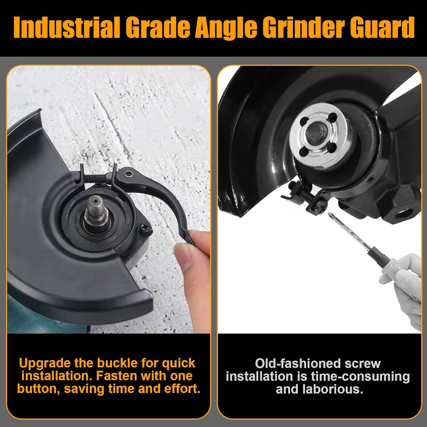 6.45" Angle Grinder Guard for 6"/5"/4-1/2"/4" Grinder Blades Wheel Disc 397661-01 Metal Grinder Disc Wheel Cover Replacement for DEWALT D28116 D28065 D28144 BOSCH, MAKITA, METABO Grinders Guard