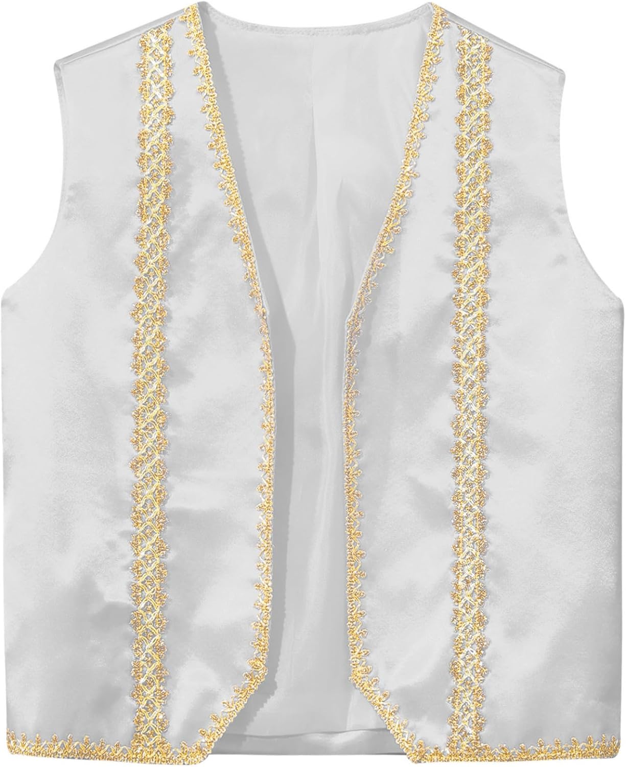 Kids Medieval Steampunk Sleeveless Vest Golden Trim Tailcoat Gothic Jackets Waistcoat