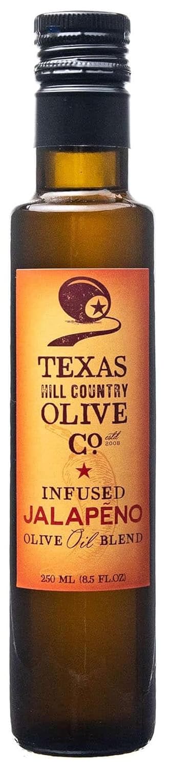 Aceite de Oliva Infusionado con Jalapeño Texas Hill Country Olive Co 8.5 fl oz Botella
