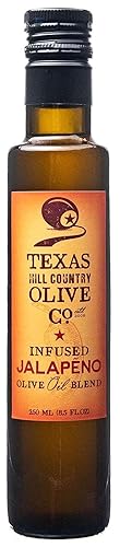 Texas Hill Country Olive Co - Aceite de oliva con infusión de jalapeño, aceite de oliva gourmet prensado en frío, ideal para aderezar marinada, sin