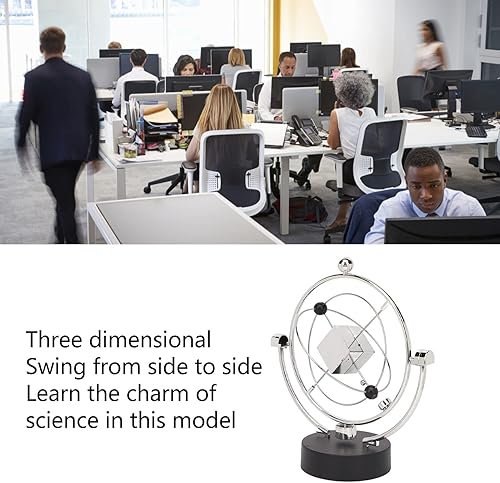 Miniatura 3 de TOPINCN Juguete electrónico de escritorio de movimiento perpetuo Metal ABS magnético cuerpo celestial órbita giratoria modelo hogar decoración de