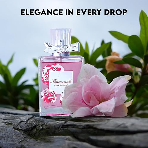 Miniatura 3 de AFLUXE Perfume en aerosol para mujer Mademoiselle Rose Intense Eau De Parfum Colonia de larga duración para mujer, fragancia floral refrescante para