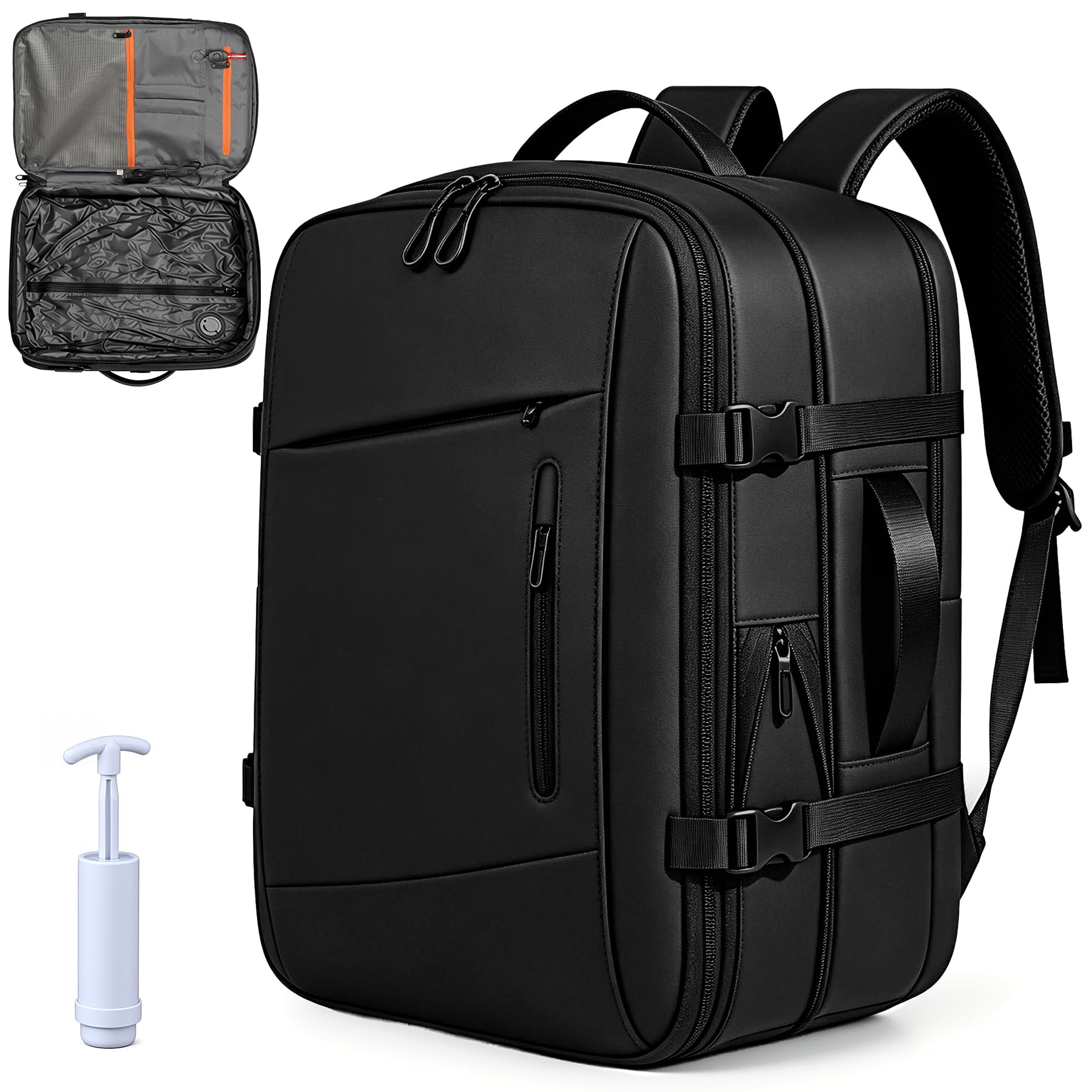 Vacuum Backpack Travel with Pump 60L Expandable Travel Backpack with Seal Compression Sys…