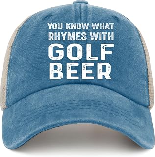 You Know What Rhymess with Golf Beer Trucker hat Men with Design Tennis Hats for Womens Cute for Artists