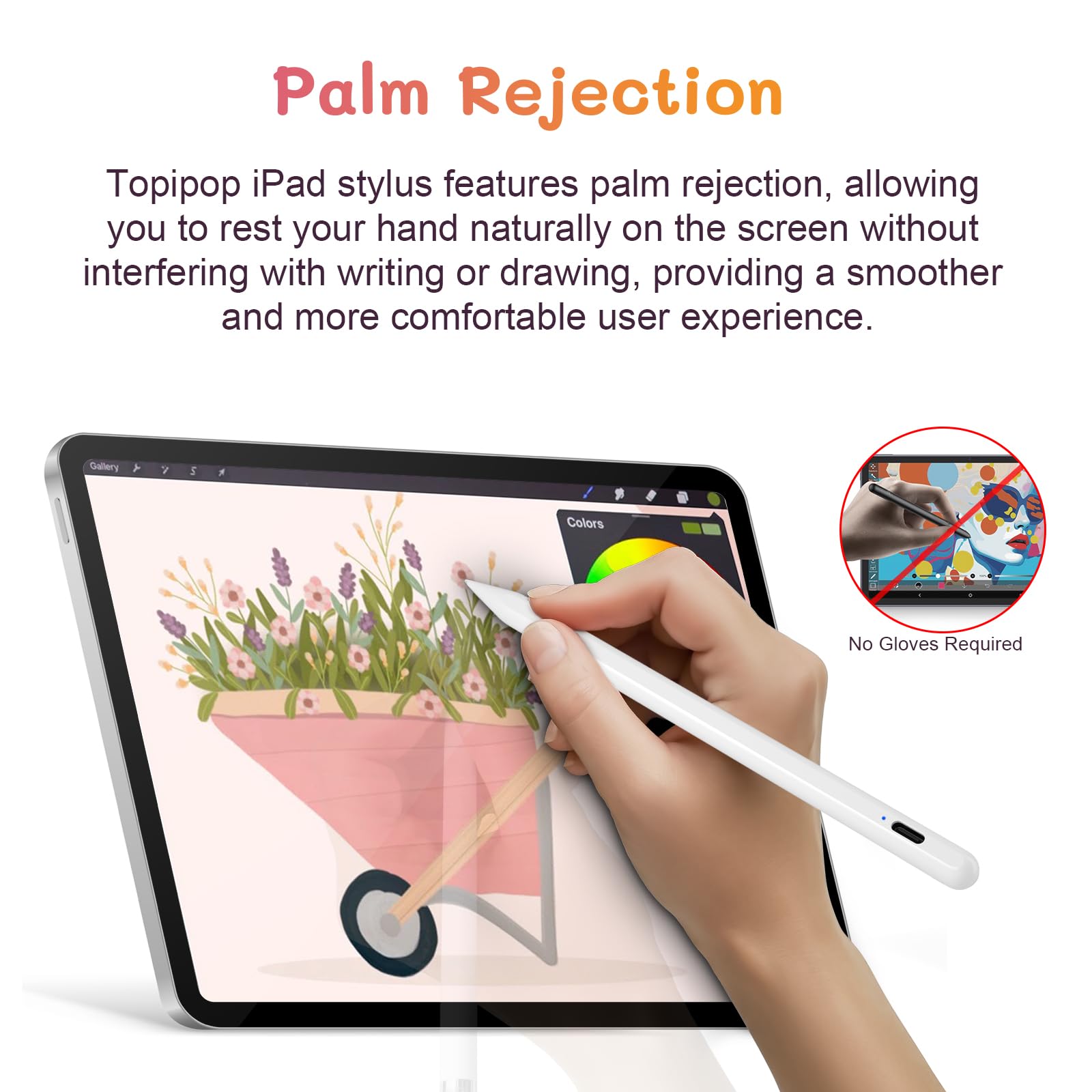 Penna stilo per iPad, Penna per Apple iPad (2018-2023) con Palm Rejection, Alta precisione e Design Magnetico, Compatibile con iPad 6-10 generazione, iPad Pro 11"/12.9", iPad Air 3-5, iPad Mini 6/5ª
