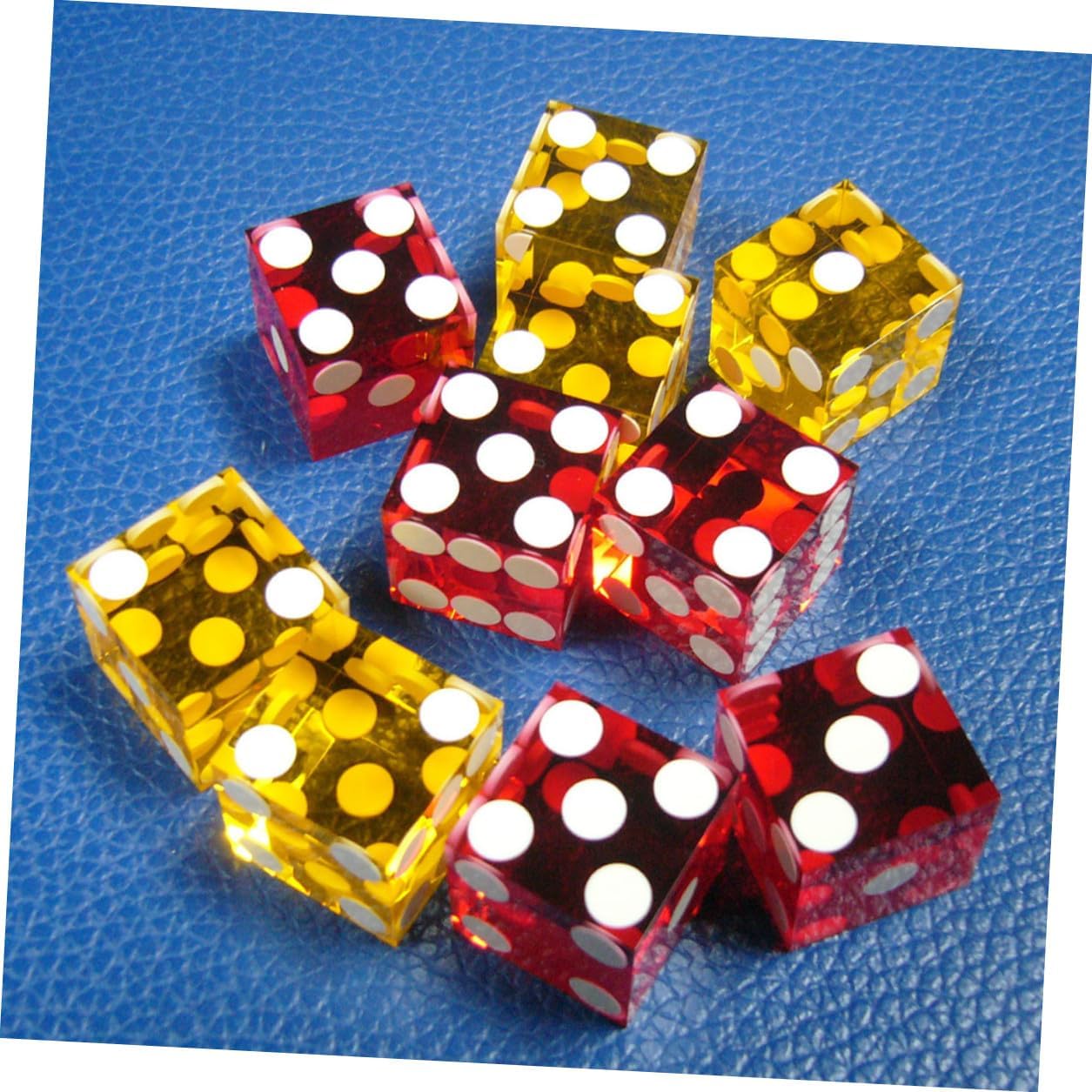 5Pcs Transparent Acrylic Game Dice Precision Right-Angle Dot Design Entertainment and Bar Point Dices for Dice Games and Board Games Random Color