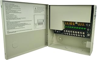 EVERTECH 12 V DC 5 A - Compact CCTV Power Supply Box - 9 Channel Metal Enclosure, PTC Fuse Protection, AC Plug in for AHD, TVI, CVI and Analog Security Cameras.