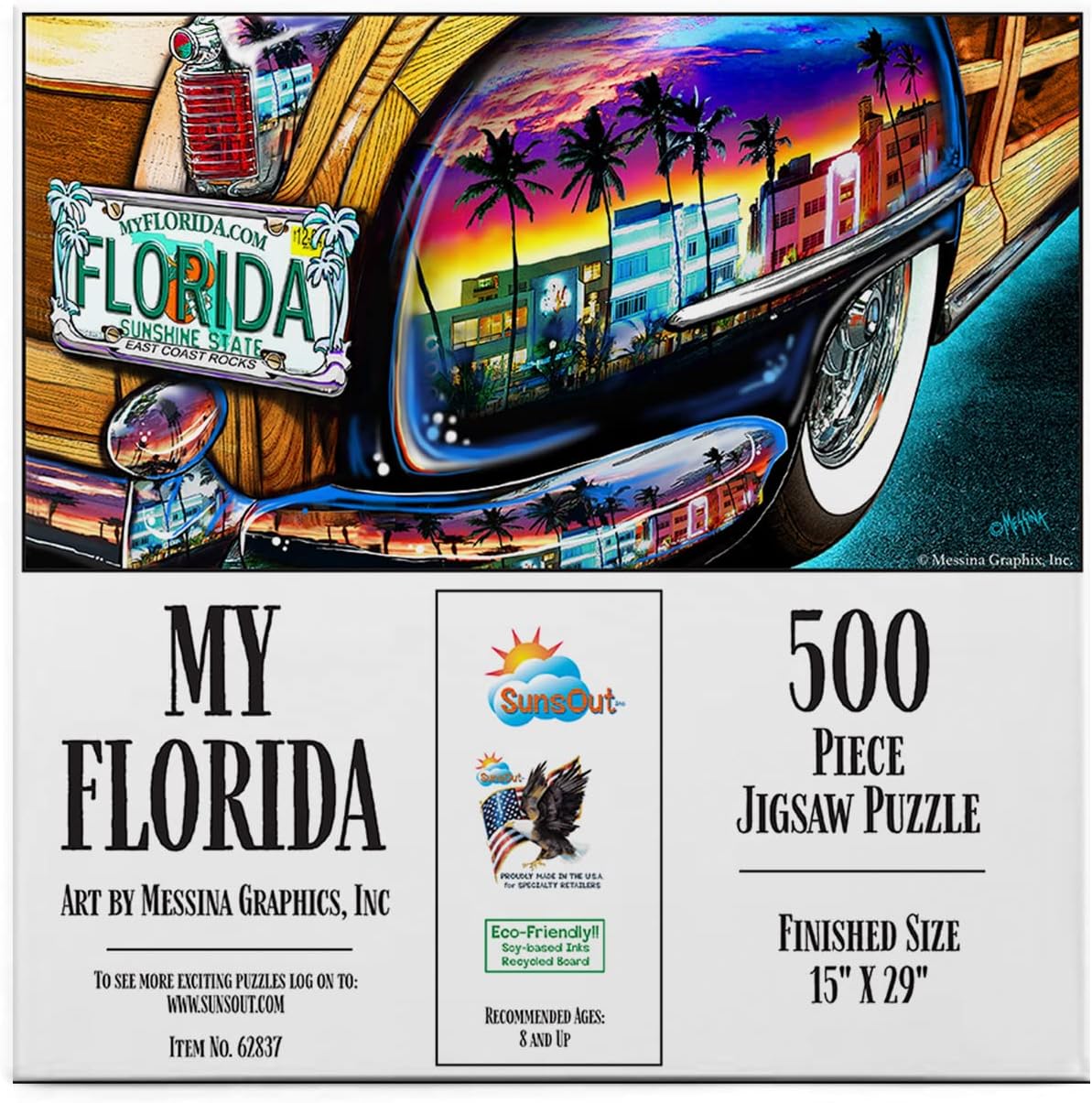 SUNSOUT INC - My Florida - 500 pc Jigsaw Puzzle by Artist: Messina Graphix, Inc - Finished Size 15" x 29" - MPN# 62837