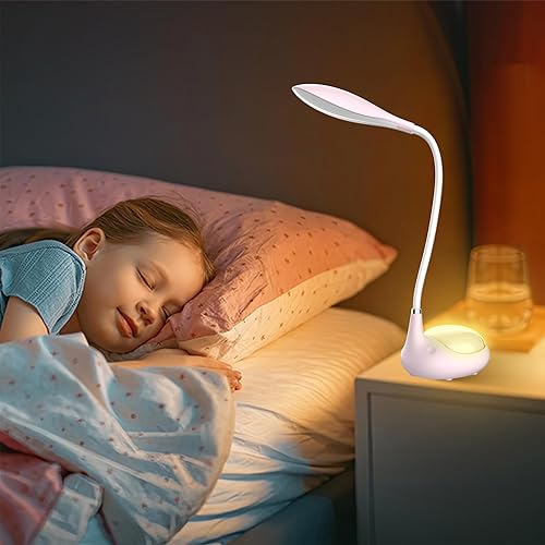Lámpara de escritorio LED, lámpara de lectura regulable 2 en 1, lámparas de escritorio táctiles para el hogar, oficina, dormitorio con 3 modos de