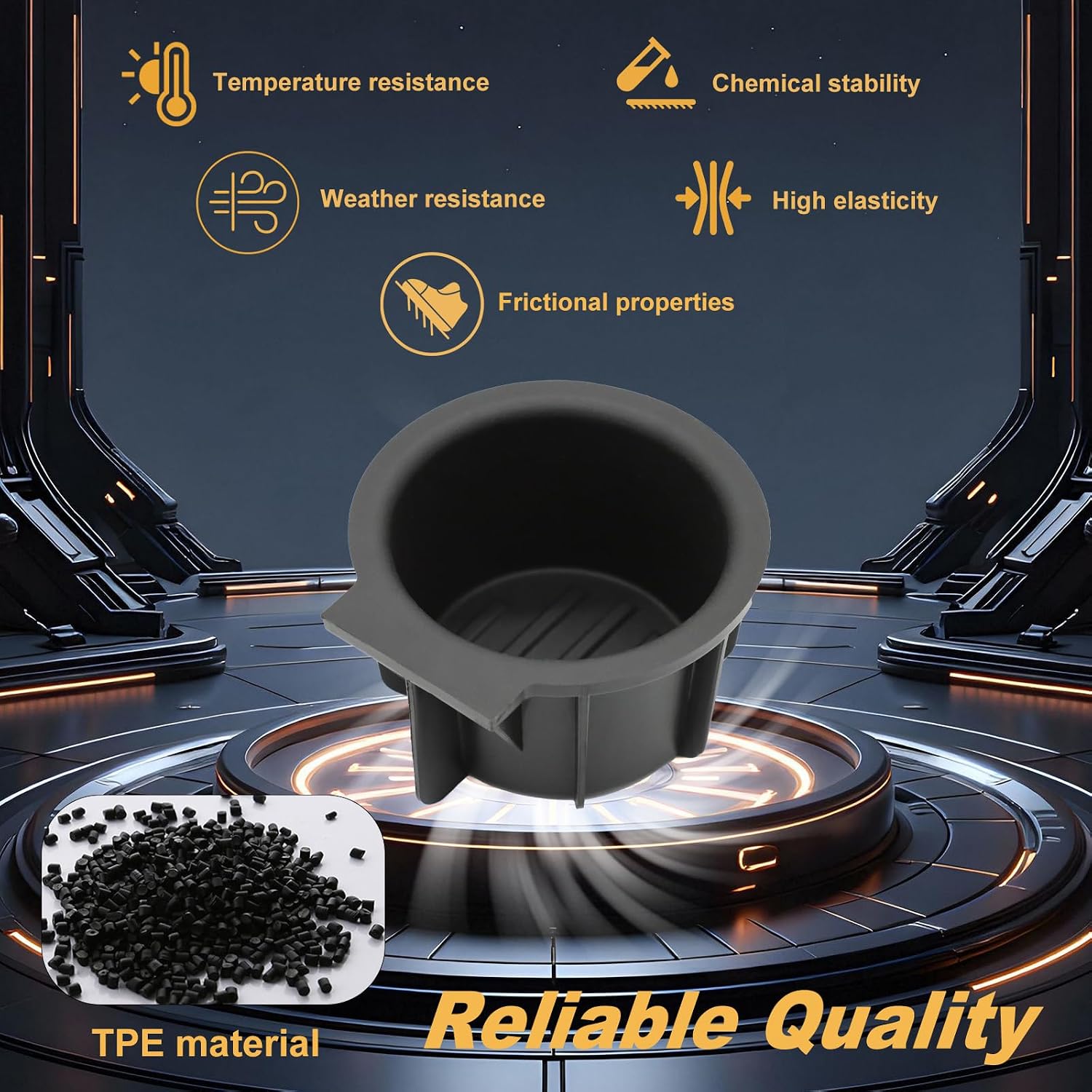 2PCS Front Console Cup Holder Inserts Compatible with Ford F-150 2009-2014 Lincoln Mark LT 2010-2014 Replaces# 9L3Z-1513562-CB, 9L3Z1513562CB