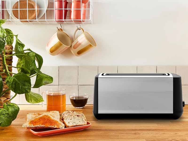 Moulinex Subito 4 kenyérpirító 2 részes hosszú nyílás 1700W rozsdamentes acél