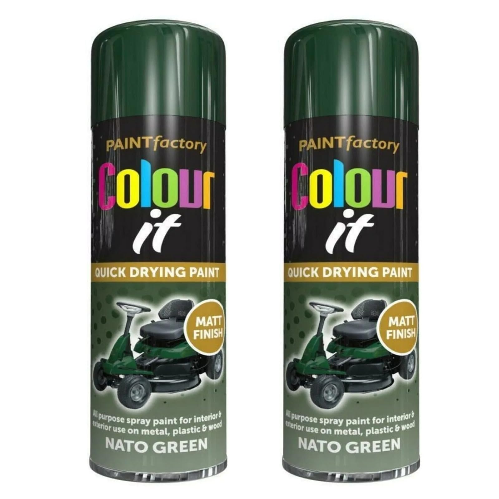 Pnjb 2Pcs All-Purpose Nato Green Aerosol Spray Paint, Quick Drying Spray, Fast Dry And Excellent Coverage For Wood, Metal, Plastic, 400Ml (2Pcs)