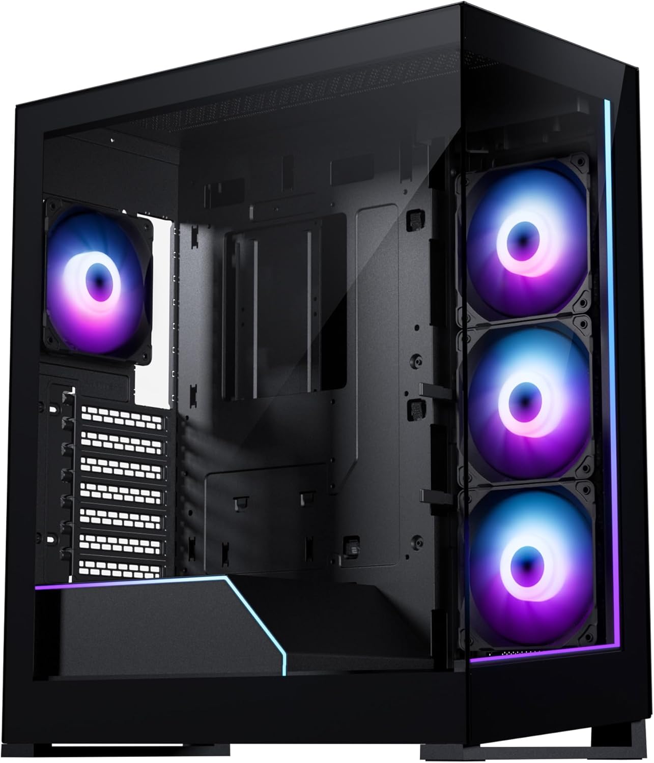 Phanteks NV5S Showcase Mid-Tower ATX PC Case, 4× M25-120 ARGB Fans, High-Airflow Gaming Chassis with Seamless Tempered Glass, Integrated ARGB Lighting, Type-C Gen2, Black