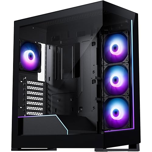 Phanteks NV5S Showcase Mid-Tower ATX PC Case, 4× M25-120 ARGB Fans, High-Airflow Gaming Chassis with Seamless Tempered Glass, Integrated ARGB Lighting, Type-C Gen2, Black