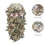 Ghillie - Sombrero de camuflaje con hojas 3D, máscara de cara completa, accesorios de caza de camuflaje de pavo