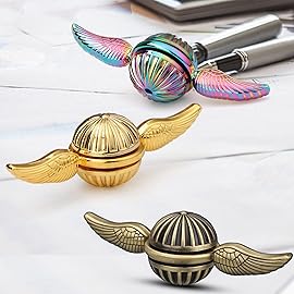 Brass Fidget Spinner Orb Anxiety Toy, Stress Relief Spin Fidgets Hand Bearing Tri Spinner for Kids Adults, Cool Ball Fingertip Gyro Spinning Top Novelty Gift for School Home Office