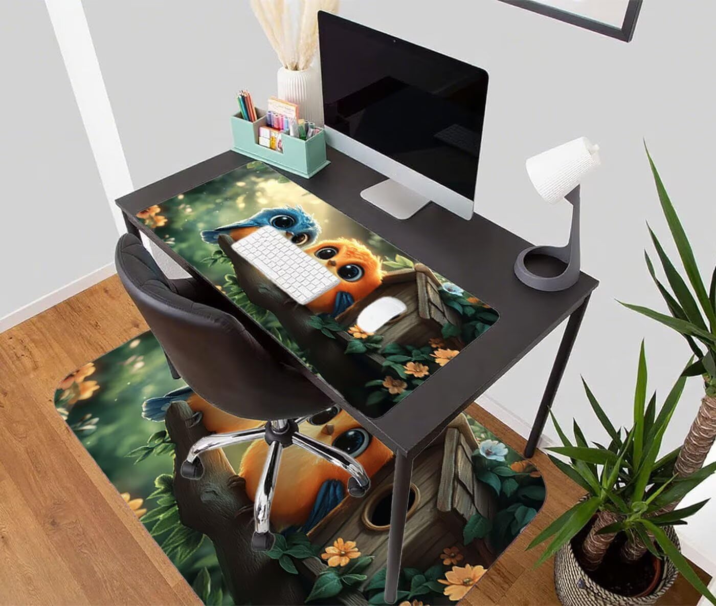 Podkładka pod mysz do gier Zwierząt Podkładka pod mysz XXL 1400 x 600 x 3 MM podkładka pod mysz na biurko z antypoślizgową gumową podstawą Wodoodporna zszyte krawędzie, do biura i domu S-7474