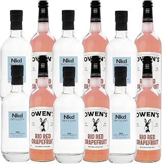 Nkd Distillery Gin Alternative Premium Non-Alcoholic Spirit 750 ML Bottles w Owen’s Mixers Rio Red Grapefruit 750 ML Bottles - Perfect for Mocktails - Made in USA