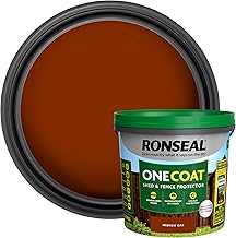 Ronseal One Coat Shed and Fence Protector Medium Oak 5 litres (Covers up to 6 Fence Panels) All Weather Protection
