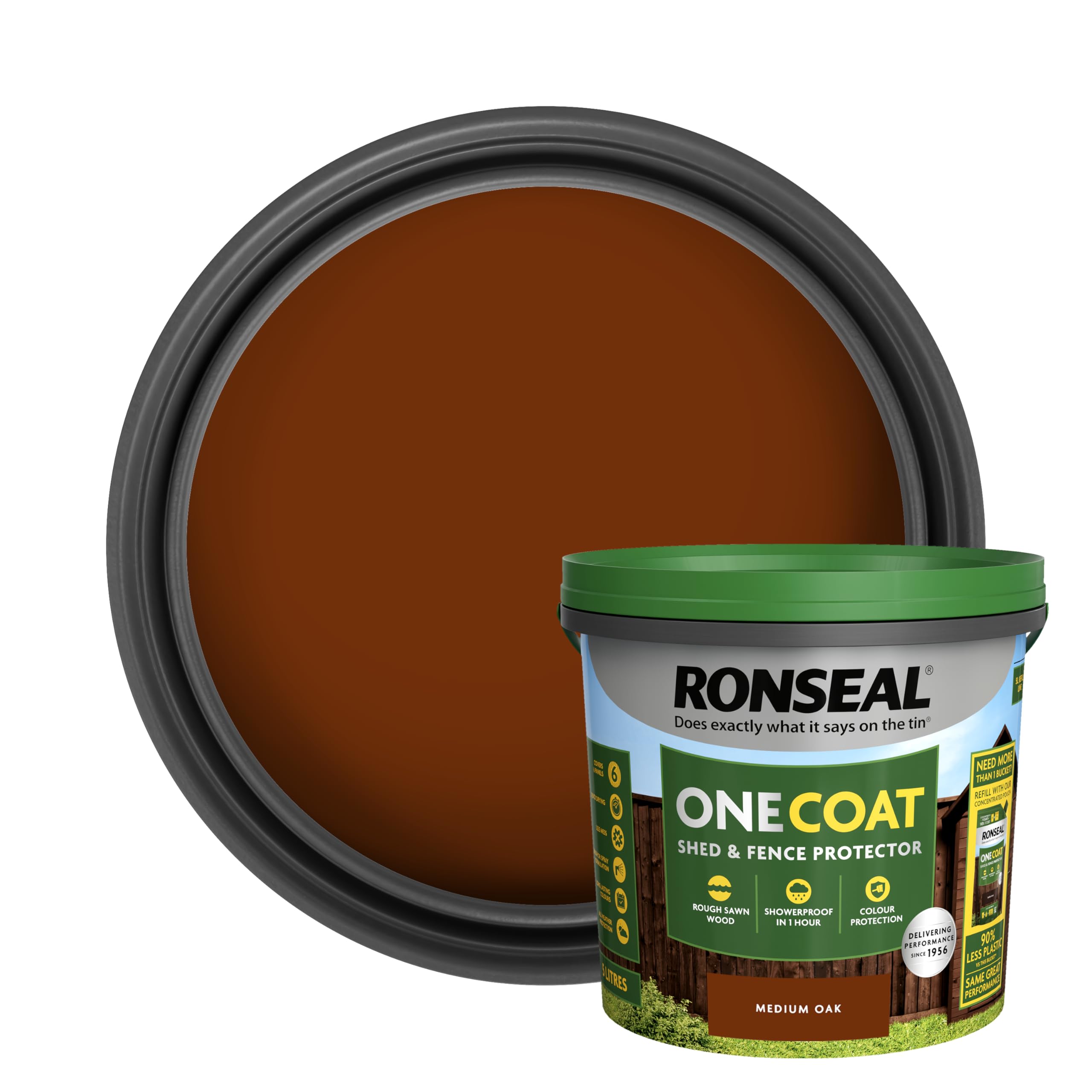 Ronseal One Coat Shed & Fence Protection - Medium Oak, 5L