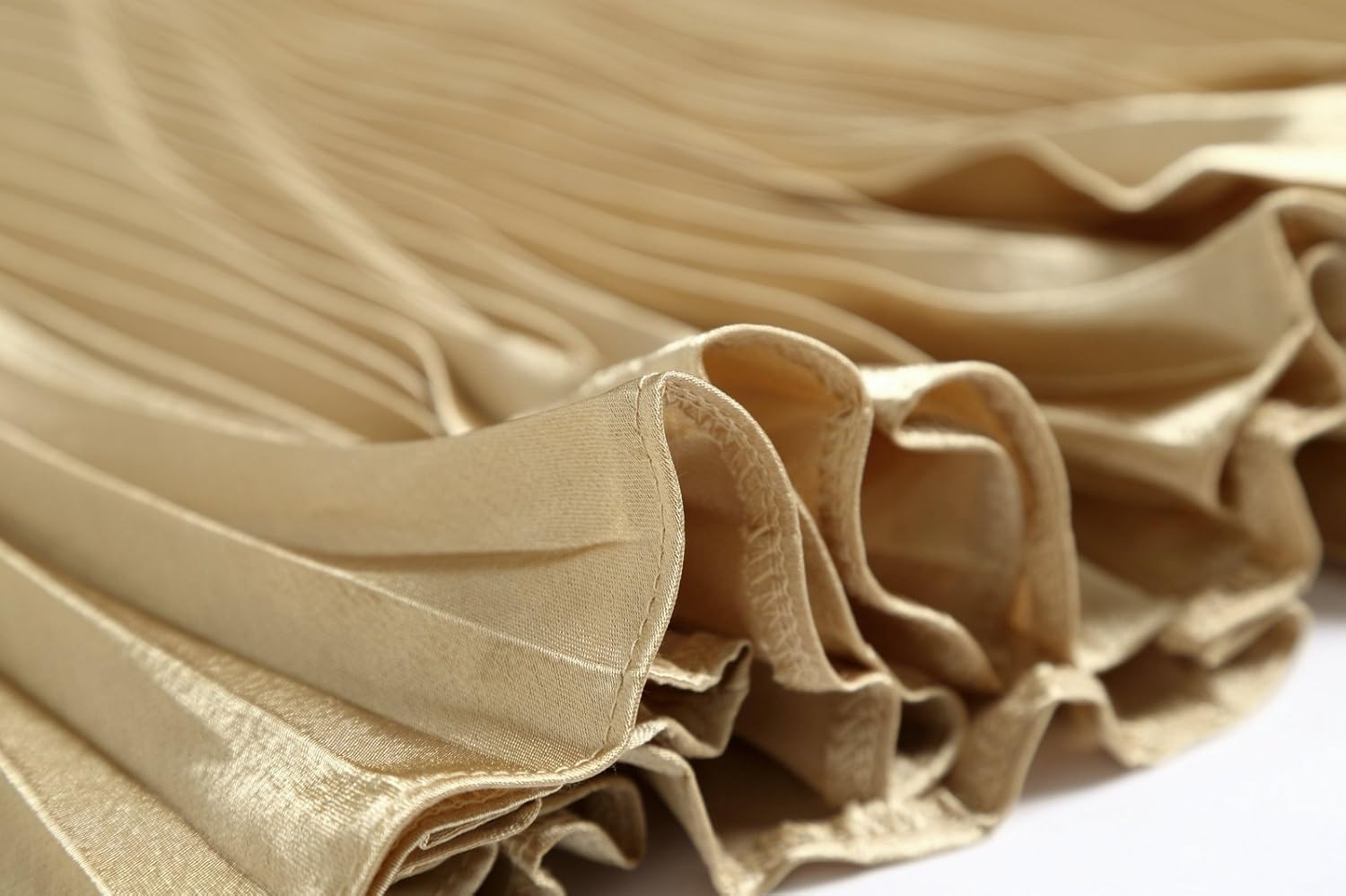 TONCHENGSD Women's Satin Metallic Midi Skirts Pleated Accordion Long Skirt - Image 5